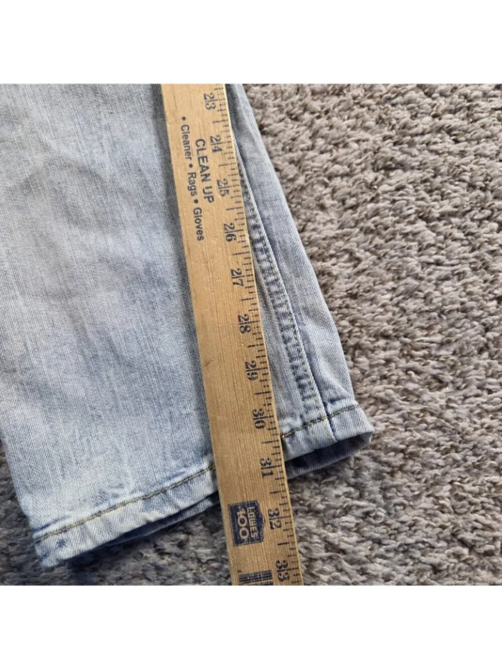 Signature By Levi Strauss & Co. Jeans Mens 38x32 Blue Acid Wash Denim Distressed